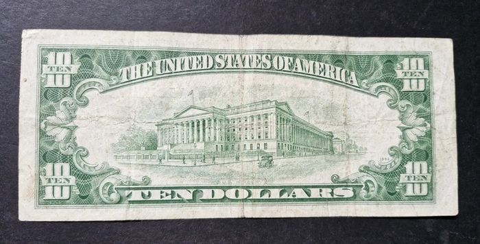 USA 1950-A TEN DOLLAR 10 Boston Massachusetts US Federal Reserve Hamilton Note