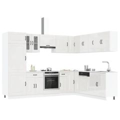 14 Piece Kitchen Cabinet Set Gloss White