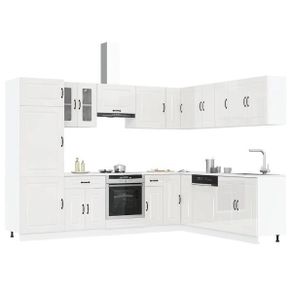 14 Piece Kitchen Cabinet Set Gloss White