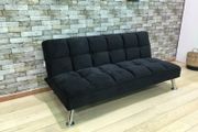 Black velvet Folding 3 Seater Sofa free delivery