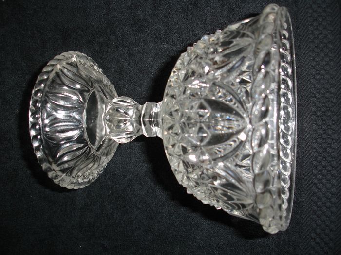 Antique Early American Clear Glass Compote Bowl circa late 1800's