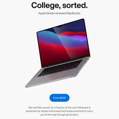 College, sorted. Apple Grade renewed MacBooks.
