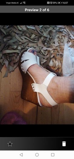 leather  wedge sandals