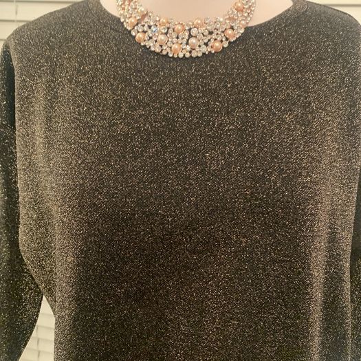 Mango Suit black & gold sparkly top. Size L