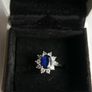 Vintage 9ct White Gold 375 Sapphire Cluster Ring size:P 2,07g Image 4