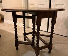 Antique Oak Gateleg Table with Barley Twist Legs