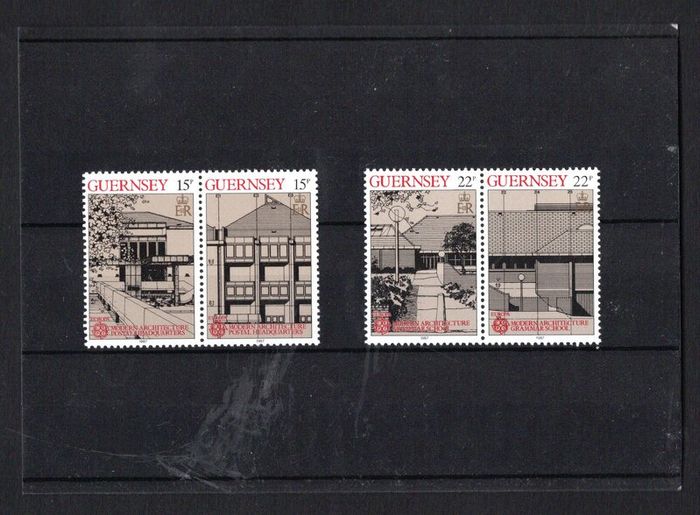 1987 Guernsey Europa Modern Architecture Commemorative Stamps Mint Never Hinged (MNH)