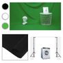 443442 2 x 2m Stand + 1.6 x 3m Non Woven Fabric Black, White, Green Background Image 2