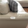Cream leather left hand corner Sofa Image 4