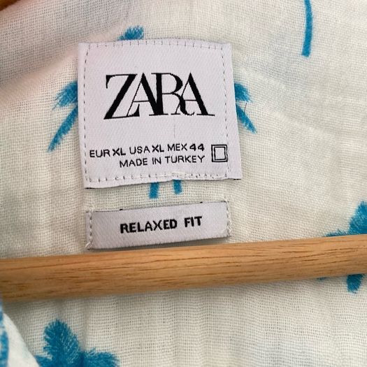 Zara Men's Relaxed Fit Palm Tree Shirt
