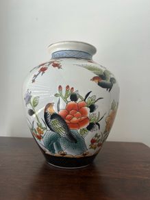 Chinese Vase Bird and Flower Design