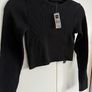 Black long sleeve ribbed top Image 4