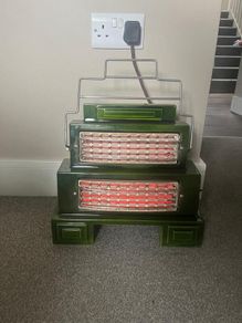 Art Deco enamel electric heater.