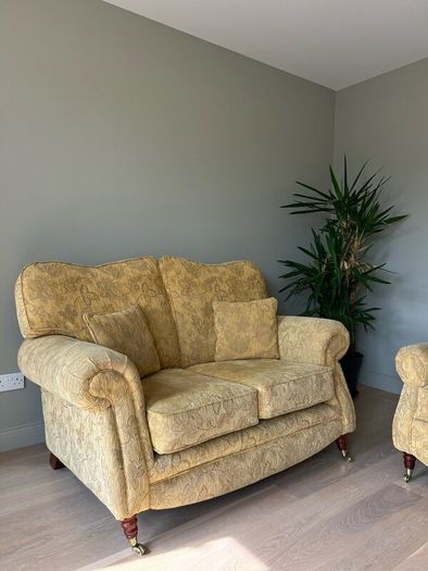 Traditional 2-Seater Sofa and Wingback Armchair