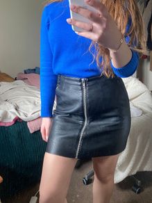 Leather warehouse skirt