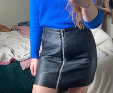 Leather warehouse skirt
