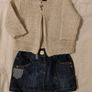 Next Blue Denim Skirt & Gap wool cardigan Image 2
