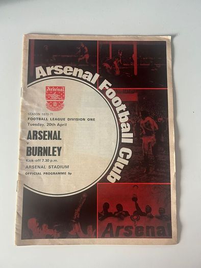 Arsenal 1970/71 Double Winning Season Matchday Programmes