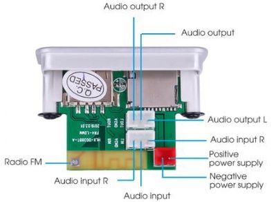 Wireless Bluetooth 5.0 DIY MP3 WMA WAV Decoder Board Car Audio USB TF, 12 V. New.