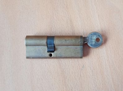 ISEO Euro Cylinder lock with one key  used  length 80mm