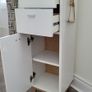 Modern Slim Storage Cabinet - White and Oak Finish Image 6