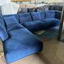 Blue corner sofa set L shaped Image 4