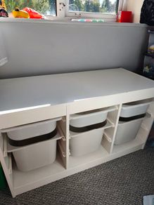 IKEA TROFAST Storage Unit with 6 Boxes  White