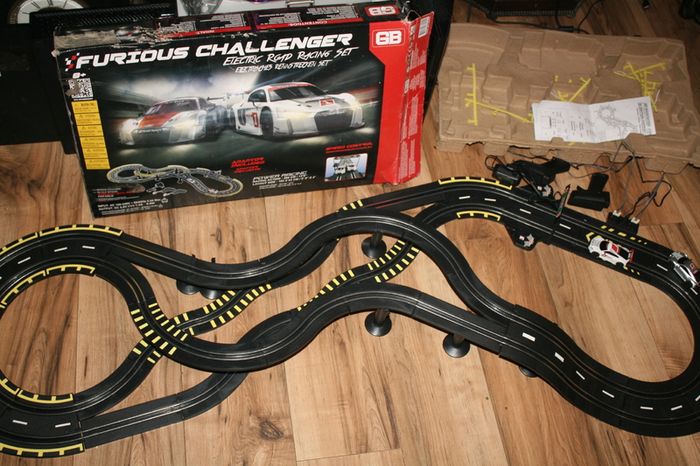 Furious Challenger Road Racing Slot Car Set Electric Powered Kids or Adults Toy (65" long)
