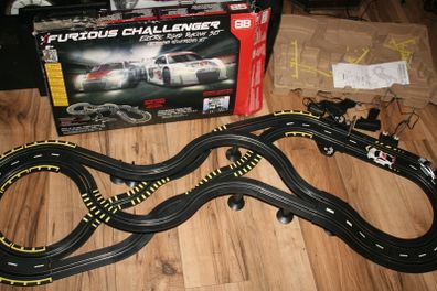 Furious Challenger Road Racing Slot Car Set Electric Powered Kids or Adults Toy (65" long)