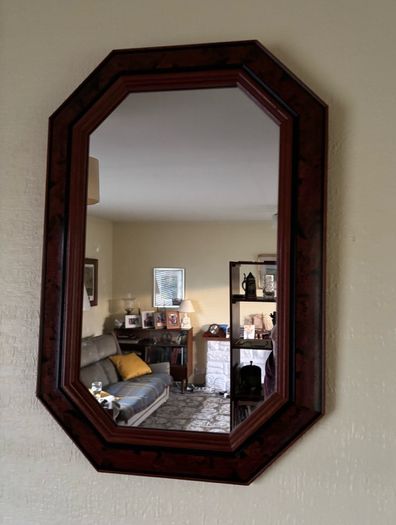 Ornate antique style Octagonal Mirror