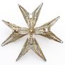 Vintage Sterling Silver Filigree Malta Cross Brooch Image 2