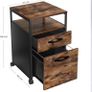2 Drawer Filing Cabinet Mobile Office Cabinet with Wheels Image 3