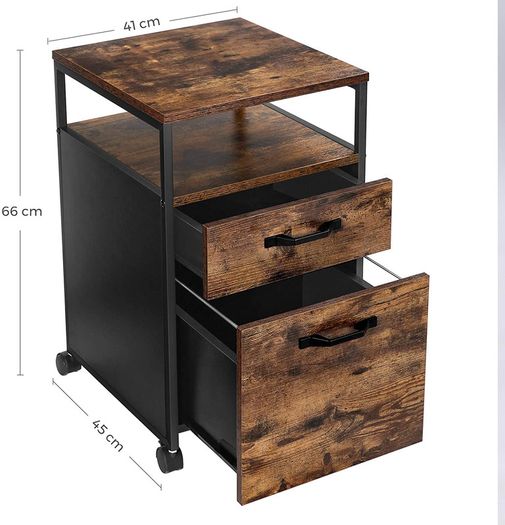 _2 Drawer Filing Cabinet Mobile Office Cabinet with Wheels