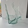 Vintage Hand Blown Art Glass Swan Basket | Rare Phantom Base Detail Image 2