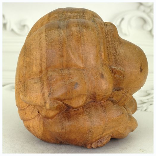 Hand Carved Teak Wood Weeping Buddha Statue