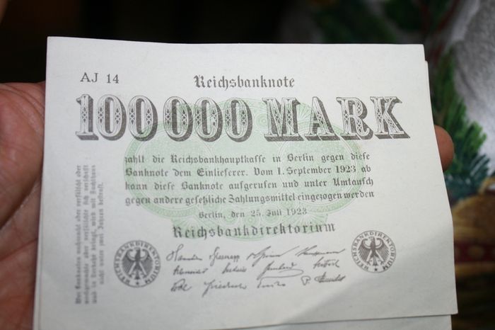 Germany Old Banknotes Reichsbanknote 100000 Mark 1923