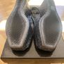 Brand new Pons Quintana Fatima navy metallic leather sling back wedge sandal Image 5