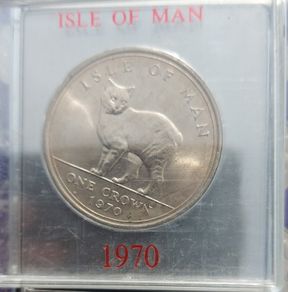 1970  Isle of Man " Manx Cat"  coin
