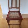 Antique Vintage Chair with Rattan Woven Seat Pad Image 2