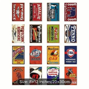 Collection retro garage themed tin signs free postage