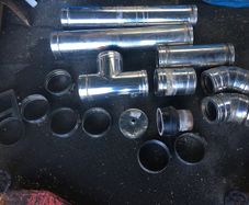 Selection of insulated twin wall 5 inch flues