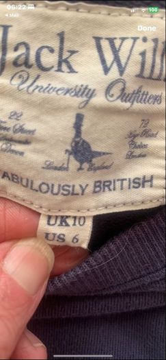 sweatshirt size 10 Jack Willis