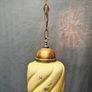 Art Deco Floral Glass & Brass Pendant Lamp Image 2