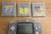 Perfect Xmas Gift Nintendo Gameboy Advance AGB-001 Black Clear with Super Mario Land 2: 6 Golden Coins, Yoshi and Bomberman GB