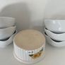 SUNFLOWER RAMEKIN Low-low.  With 6 fluted serving dishes for preserves. Total 7 items. Image 3