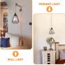 Plug in Pendant Light - Industrial Black 4.5m(15ft) Pendant Light Fitting, Hemp Rope Light Cord Metal Lampshade (MULTIPLE COLOURS AVAILABLE) Image 3