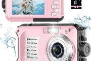 YISENCE YS812 Underwater Camera, Waterproof, 10FT, 1080P Full HD, 30MP, 16X Digital Zoom, 32GB Memory Card, Anti-Shake, Pink