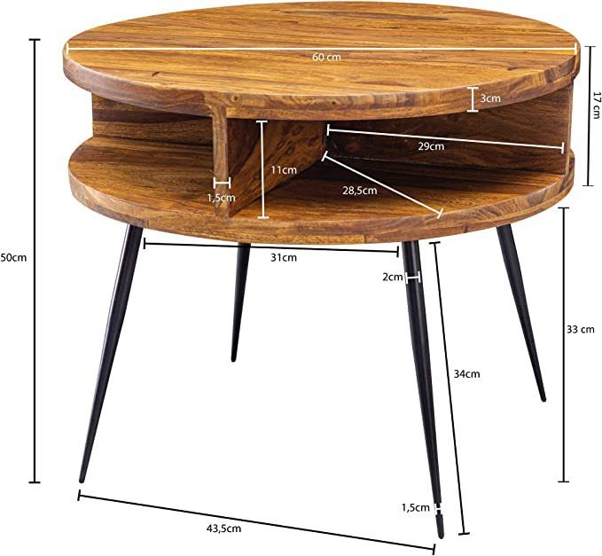 Coffee table made of fine Sheesham rosewood solid wood