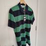 Crew Clothing Navy and Green Polo Shirt Image 4