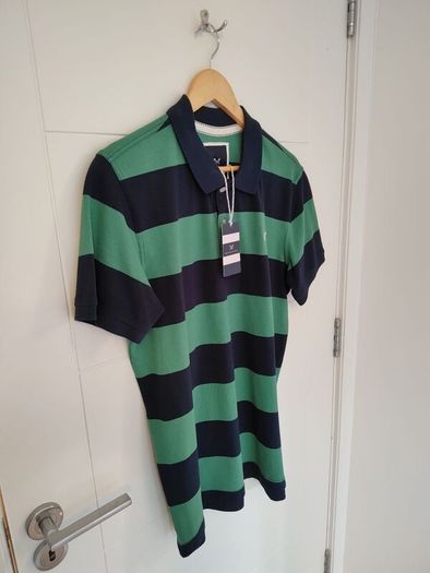 Crew Clothing Navy and Green Polo Shirt